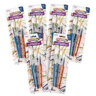 Colorations Round Paint Brushes Set of 24 4 Different Sizes by Colorations
