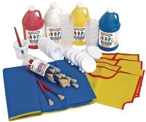 Colorations Tempera Paint Kit Including Mock Mat Paint Brushes and Cups by Colorations