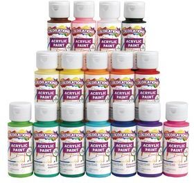 Colorations Acrylic Paint Set  16 Colors Each 2oz by Colorations