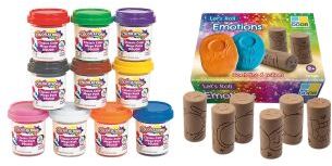 Colorations Emotions Dough Kit  6 Emotion Stamper Rollers and 10 Colors Dough by Colorations