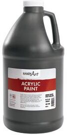 Acrylic Paint  1 2 Gallon Color Black by Handy Art