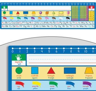 Spanish English 120 Grid With Number Line Self adhesive Vinyl Desktop Helpers  24 helpers by Really Good Stuff LLC