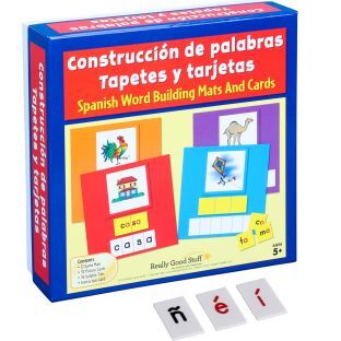 Really Good Stuff LLC Really Good Stuff Construccion de palabras Tapetes tarjetas y letras Spanish Word Building Mats Cards And Letter Tiles  1 multi