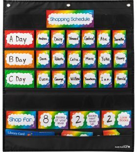 Book Shopping Pocket Chart and Cards  1 pocket chart 58 cards Color Black by Really Good Stuff LLC