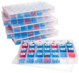 EZread Color Coded Plastic Magnetic Letter Kits  1440 letters 6 cases by Really Good Stuff LLC