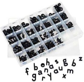 EZread Black Plastic Magnetic Lowercase Letter Kit 240 Letters by Really Good Stuff LLC