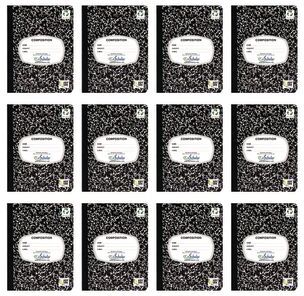 Writing Journal 100 Sheets Marble Black Set of 12 by Really Good Stuff LLC