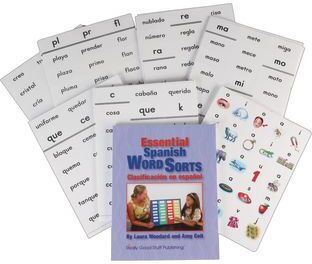 Essential Spanish Word Sorts Book and Demonstration Cards Set by Really Good Stuff LLC