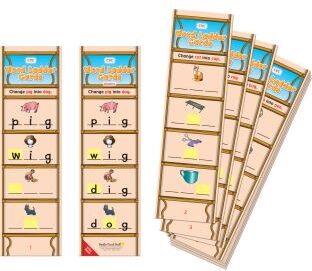 CVC Word Ladder Cards  28 cards by Really Good Stuff LLC