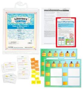 Cause And Effect Level 1 Sort And Say Literacy Center  1 literacy center by Really Good Stuff LLC