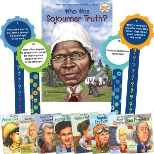 Really Good Stuff LLC Who Was and Student Informational Text Activity  Set Of 9 Books and 32 Laminated Question Wands  Paperback  Grades 3 7 by Really