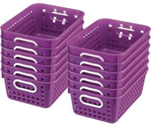 Book Baskets  Medium Rectangle  12 baskets Color Purple by Really Good Stuff LLC