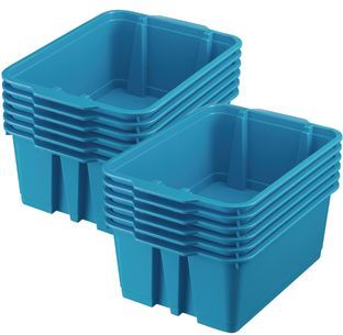 Classroom Stacking Bins  12 bins Color Blue Neon by Really Good Stuff LLC