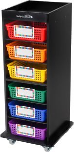 Multi Use Rolling Organizer With 6 Shelves And Baskets Color Black by Really Good Stuff LLC