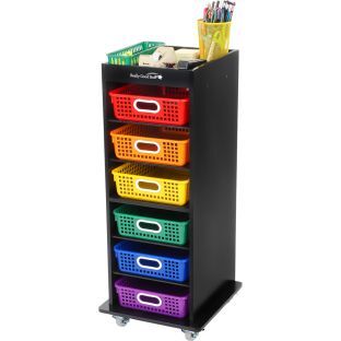 Multi Use Rolling Organizer With 6 Shelves Color Black by Really Good Stuff LLC