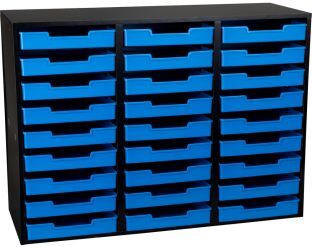 Really Good Stuff 27 Slot Mail Center With Trays  Single Color  1 mail center 27 trays Color Blue by Really Good Stuff LLC