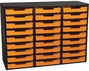 Really Good Stuff 27 Slot Mail Center With Trays  Single Color  1 mail center 27 trays Color Orange by Really Good Stuff LLC