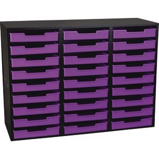 Really Good Stuff 27 Slot Mail Center With Trays  Single Color  1 mail center 27 trays Color Purple by Really Good Stuff LLC