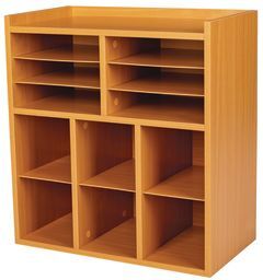 6 Slot Mail And Supplies Center With 6 Cubbies Color Oak by Really Good Stuff LLC