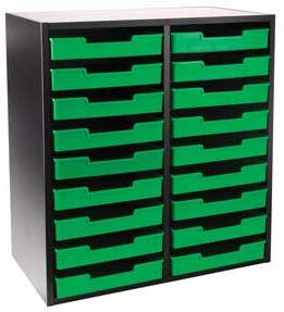 Black 18 Slot Mail Center With Trays Single Color Color Green by Really Good Stuff LLC