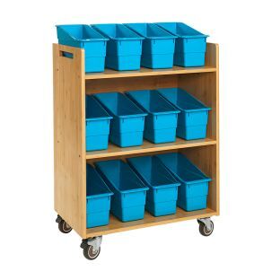 Really Good Stuff Three Tier Shelf Storage with Durable Book and Binder Holders Color Blue Neon by Really Good Stuff LLC