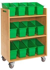 Really Good Stuff Three Tier Shelf Storage with Durable Book and Binder Holders Color Green by Really Good Stuff LLC