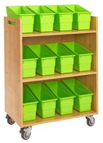 Really Good Stuff Three Tier Shelf Storage with Durable Book and Binder Holders Color Green Neon by Really Good Stuff LLC