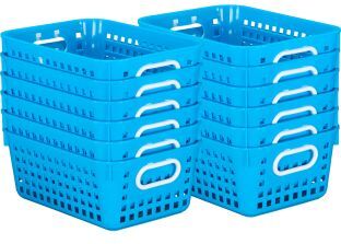 Book Baskets  Medium Rectangle  12 baskets Color Blue Neon by Really Good Stuff LLC