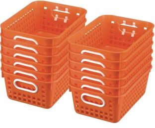 Book Baskets  Medium Rectangle  12 baskets Color Orange by Really Good Stuff LLC