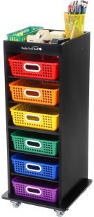 Multi Use Rolling Organizer With 6 Shelves Color Black by Really Good Stuff LLC