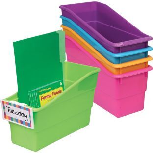Durable Book And Binder Holders With Universal Label Holders  5 Pack Neon by Really Good Stuff LLC