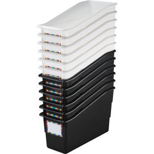 Durable Book And Binder Holders  Black and White 12 Pack by Really Good Stuff LLC