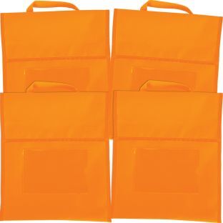 Solid Color Book Pouches  Set Of 4 Color Orange by Really Good Stuff LLC