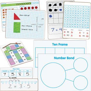 Math Small Group Dry Erase Board Kit  Primary  1 multi item kit by Really Good Stuff LLC