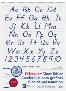 D Nealian Chart Tablet  25 Sheets by Pacon