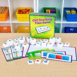 CVC Stacking Tiles Game  1 game by Really Good Stuff LLC