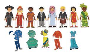 Magnetic Multicultural Dressing Dolls  8 dolls by Excellerations