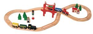 Excellerations Wooden Track and Train Set  40 Pieces by Excellerations