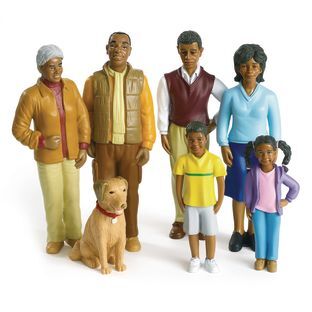 Excellerations Pretend Play Figures  Extended African American Family by Excellerations
