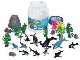 Excellerations Ocean Animal Bucket  Set of 33 Pieces by Excellerations