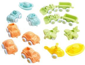 Ecoline Chubby Vehicles Bucket Set  15 Pieces by Viking Toys