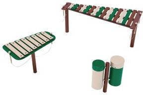 Outdoor Musical Playground Structures  Playground Equipment Set of 3 by NVB Playgrounds