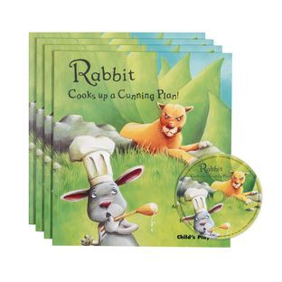 Rabbit Cooks Up a Cunning Plan 4 Paperback Books and 1 CD by Really Good Stuff LLC