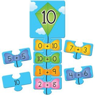 Kites And Tails Puzzles Set  Decomposing Numbers To 10 by Really Good Stuff LLC