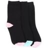 Jones Bootmaker - Women's Black Multicolor 3 Pack Basic Ankle Socks - Size M/L  - Black Multi - Female - Size: M/L