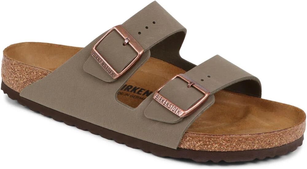 Birkenstock - Men's Stone Birko-Flor Double Buckle Mule Sandals - Size US: 9.5/ UK: 9/ EU: 43  - Stone - Male - Size: US: 9.5/ UK: 9/ EU: 43