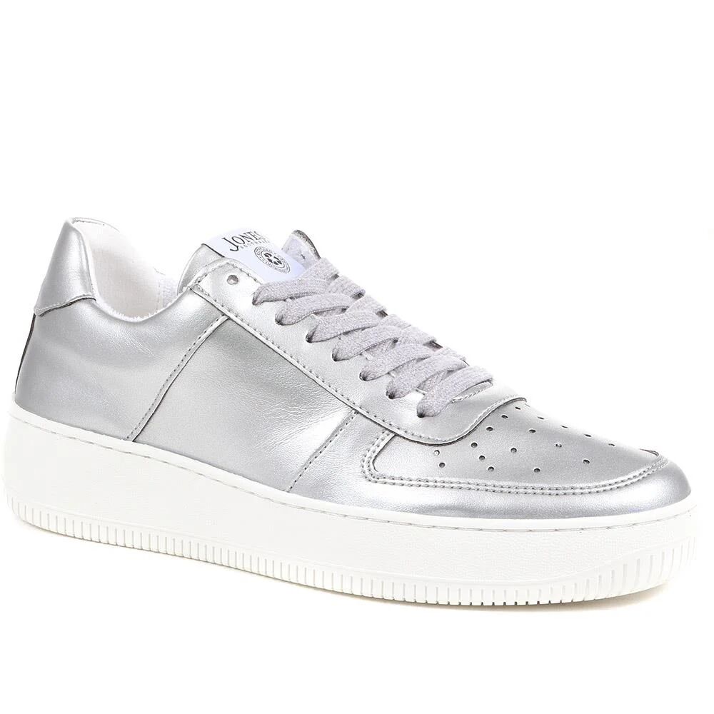 Consciously Crafted - Women's Silver Tabbee Apple Leather Trainers - Size US: 6/ UK: 4/ EU: 37  - Silver - Female - Size: US: 6/ UK: 4/ EU: 37