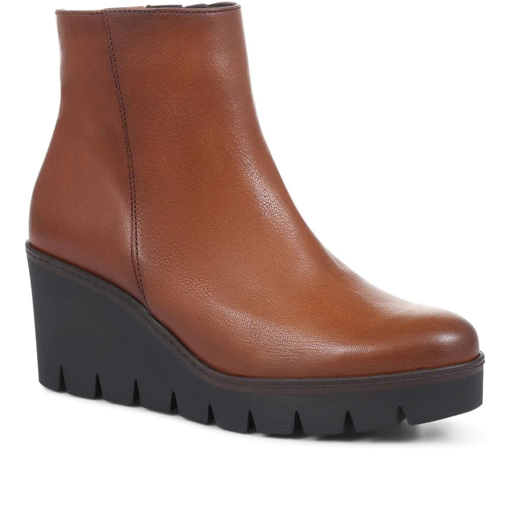 Gabor - Women's Tan Utopia Wedge Heel Ankle Boots - Size US: 7/ UK: 5/ EU: 38  - Tan - Female - Size: US: 7/ UK: 5/ EU: 38