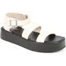 Jones Bootmaker - Women's Off White Hailey Leather Platform Sandals  - Size US: 9/ UK: 7/ EU: 40  - Off White - Female - Size: US: 9/ UK: 7/ EU: 40