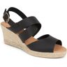 Barbour - Women's Black Yolanda Calf Leather Raffia Wedge Sandals - Size US: 8/ UK: 6/ EU: 39  - Black - Female - Size: US: 8/ UK: 6/ EU: 39